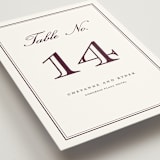 "Engraved names" - Table Numbers in Burgundy by Stacey Meacham - Detail