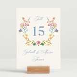 "Everlasting Romance" - Table Numbers in Meadow by Petra Kern - Displayed (stand not included)