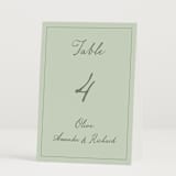 "Olive" - Table Numbers in Mint by Sherley Ferreira - Folded