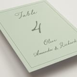 "Olive" - Table Numbers in Mint by Sherley Ferreira - Detail