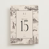 "New York Toile" - Table Numbers in Antique by Jenna Holcomb - Front