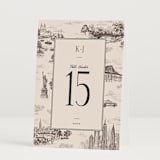 "New York Toile" - Table Numbers in Antique by Jenna Holcomb - Folded