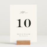 "Delicate Script" - Table Numbers in Cotton by Angela Thompson - Displayed (stand not included)