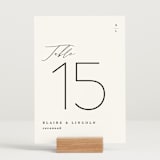 "Paire" - Table Numbers in Tuxedo by Kate Ahn - Displayed (stand not included)