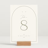 "Amelia" - Table Numbers in Olive by Kristie Kern - Displayed (stand not included)