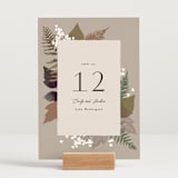"Autumnal" - Table Numbers in Natural by Alethea and Ruth - Displayed (stand not included)