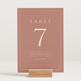 "Warm affection" - Table Numbers in Dusty Rose by Stacey Meacham - Displayed (stand not included)
