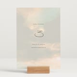 "Daybreak" - Table Numbers in Dove by Olivia Kanaley Inman - Displayed (stand not included)