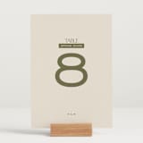 "Eisin" - Table Numbers in Vanilla Bean by Pati Cascino - Displayed (stand not included)