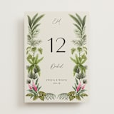 "Tropical garden" - Table Numbers in Lime by Elly - Front