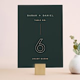 "Top to Bottom" - Table Numbers in Evergreen by Kindred Fields - Front