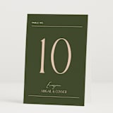 "Martini" - Table Numbers in Olive by Pixel and Hank - Folded