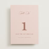 "Charleston" - Table Numbers in Blush by Megan Davis - Front