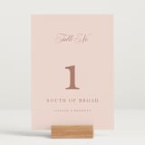 "Charleston" - Table Numbers in Blush by Megan Davis - Displayed (stand not included)