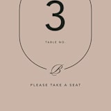 "Initials Circle Arch" - Table Numbers in Latte by FRANI - Detail