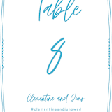 "darby" - Table Numbers in Azure by Kelly Watkins - Detail