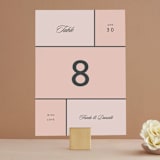 "Modern Squares" - Table Numbers in Flamingo by FRANI - Front