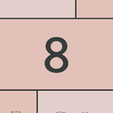 "Modern Squares" - Table Numbers in Flamingo by FRANI - Detail