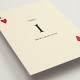 "Red Hearts" - Table Numbers in Champagne by Helena Vitto - Detail