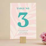 "The Palm" - Table Numbers in Flamingo by Pixel and Hank - Front