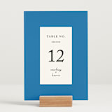 "Swirl Frame" - Table Numbers in Cobalt by mo kelley - Displayed (stand not included)