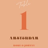 "Rory" - Table Numbers in Rust by Alaina Cherup - Detail