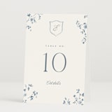 "Wildflower Corners" - Table Numbers in Bluebell by Everett Paper Goods - Folded