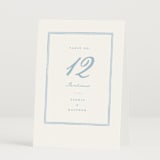 "Bow Frame" - Table Numbers in Lagoon by Leah Bisch - Folded