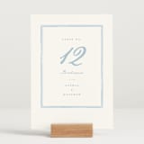 "Bow Frame" - Table Numbers in Lagoon by Leah Bisch - Displayed (stand not included)
