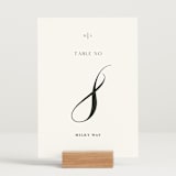 "Classic & Timeless" - Table Numbers in Obsidian by Lucrecia Caporale - Displayed (stand not included)
