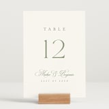 "Chic Script" - Table Numbers in Garden by Kelly Schmidt - Displayed (stand not included)