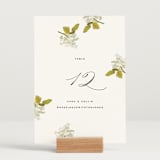 "Limelight" - Table Numbers in Linen by Olivia Kanaley Inman - Displayed (stand not included)