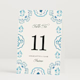 "Almafi" - Table Numbers in Cerulean by Itsy Belle Studio - Folded
