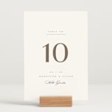 "Whimsy" - Table Numbers in Latte by Cara Scott - Displayed (stand not included)