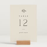 "White Oak" - Table Numbers in Dove by Amy Kross - Displayed (stand not included)