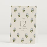 "Blockprint" - Table Numbers in Almond by Olivia Kanaley Inman - Folded