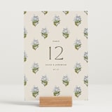 "Blockprint" - Table Numbers in Almond by Olivia Kanaley Inman - Displayed (stand not included)
