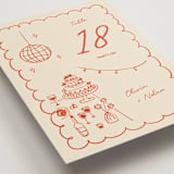 "Party On!" - Table Numbers in Sangria Spark by Zove Ahhh - Detail