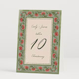 "Wedding Tapestry" - Table Numbers in Coral Fern by Chris Griffith - Folded