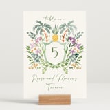"Tropical Dreams" - Table Numbers in Jungle by Petra Kern - Displayed (stand not included)