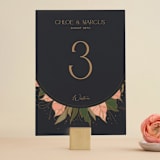 "Elegant Leaves" - Table Numbers in Slate by GeekInk Design - Front