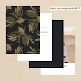 "Elegant Leaves" - Table Numbers in Slate by GeekInk Design - Back of Card Options