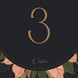 "Elegant Leaves" - Table Numbers in Slate by GeekInk Design - Detail