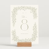 "Villa" - Table Numbers in Leaf by Kristie Kern - Displayed (stand not included)