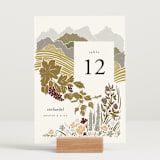"Valley of the Moon" - Table Numbers in Sage by Shiny Penny Studio - Displayed (stand not included)