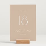 "Ophelia" - Table Numbers in Dusty Rose by Kelly Schmidt - Displayed (stand not included)