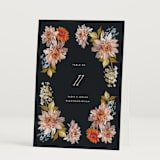 "Dahlia Season" - Table Numbers in Navy by Olivia Kanaley Inman - Folded