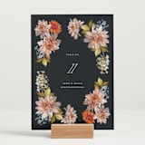 "Dahlia Season" - Table Numbers in Navy by Olivia Kanaley Inman - Displayed (stand not included)