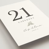 "Vineyard" - Table Numbers in Olive by Sarah Brown - Detail