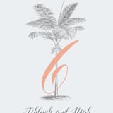 "Palm" - Table Numbers in Salmon by Lauren Chism - Detail